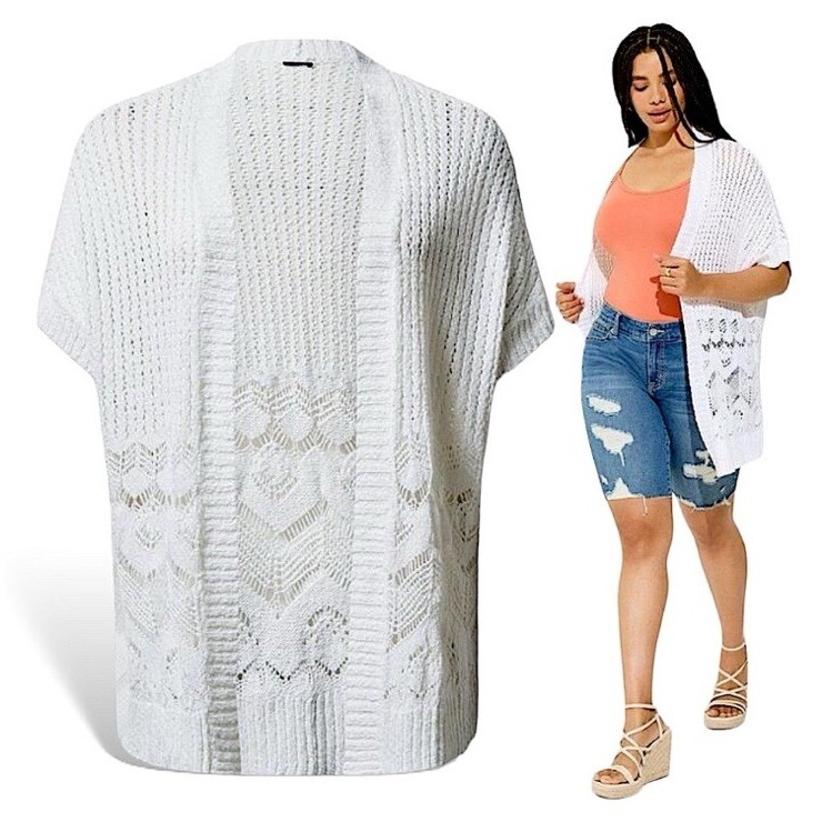 Torrid Open Stitch Cardigan Poncho Sweater Nwt Size 1x 2x